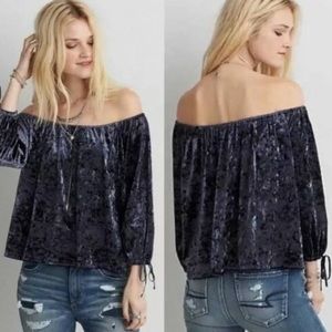 AE Velvet off the shoulder top